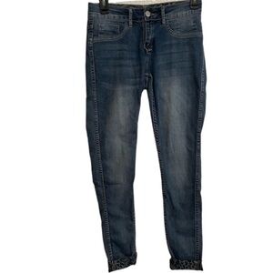 Venus Cuffed Animal Print Jeans Size XS